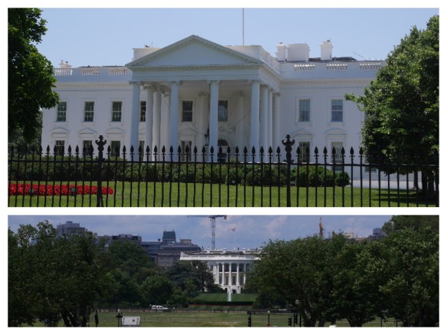 Both sides of the White House